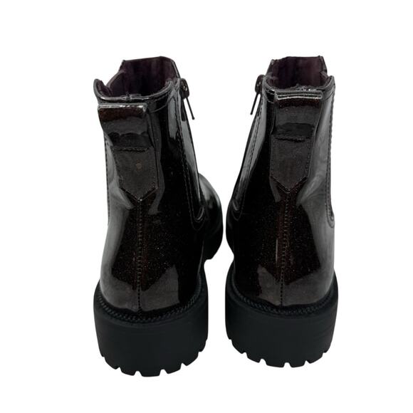 NWOT TOMS Bennet Purple Glitter Chelsea Ankle Boots Big Girls Sz 1 - Picture 5 of 15